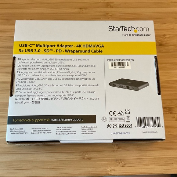 StarTech USB-C Multipleport adapter HDMI/VGA 3xUSB - NEW - Picture 2 of 3